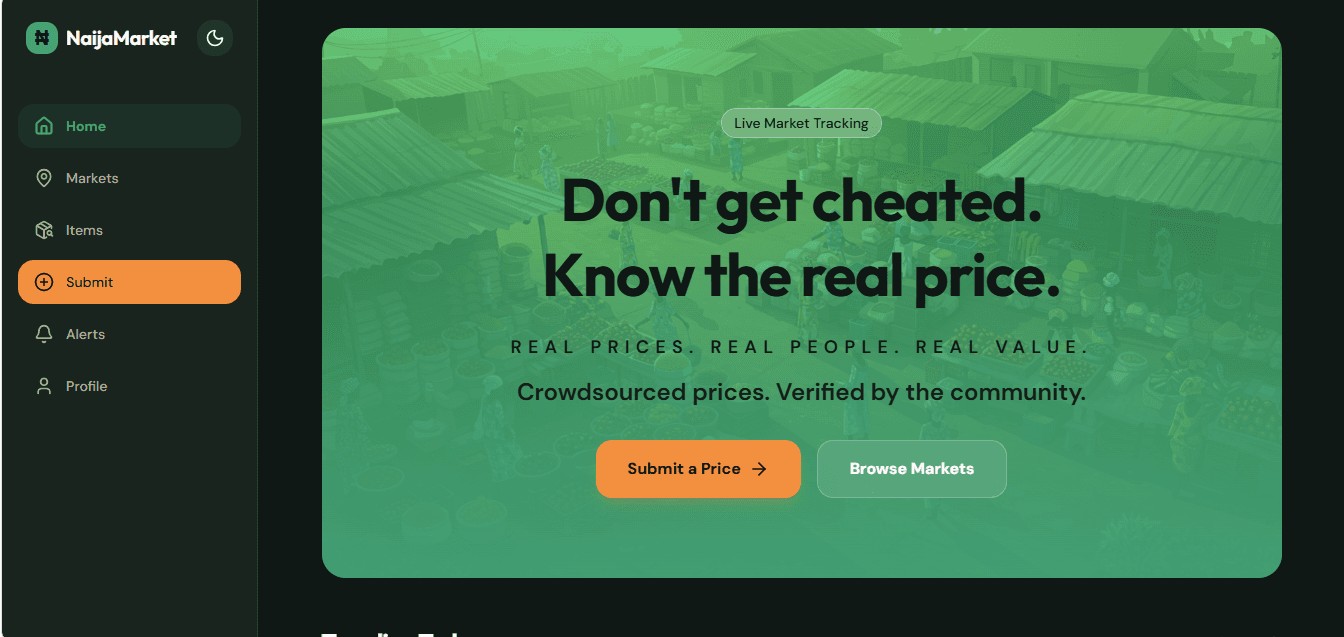 NaijaMarket: Market Price Tracker App